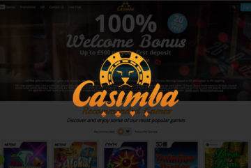 Casimba Casino sign up offer: 100% deposit bonus + 50 free spins