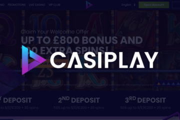 Casiplay Casino sign up offer: £800 bonus + 100 free spins