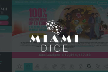 Miami Dice Casino sign up offer: £1300 bonus + 200 bonus spins