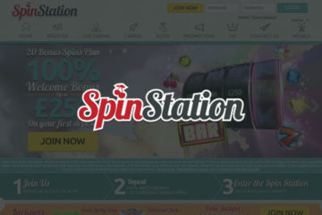 Spin Station Casino sign up offer: 20 bonus spins + £1250 bonus