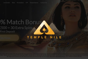 Temple Nile Casino sign up offer: £1500 + 105 free spins